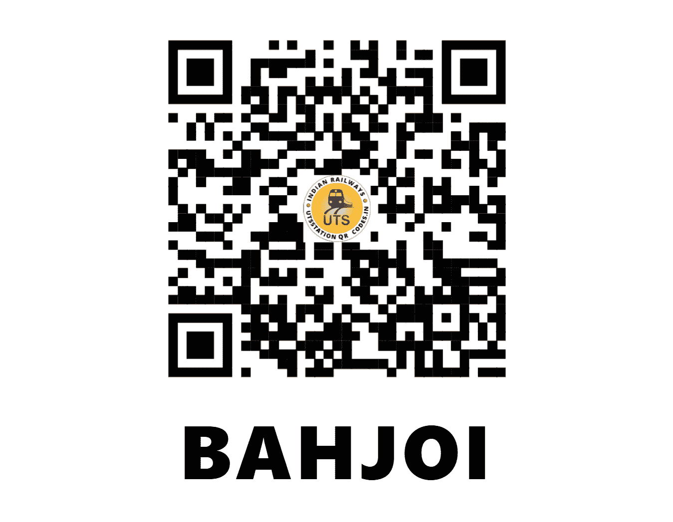 UTS QR Code for BAHJOI - BJ - NR (UTTAR PRADESH)